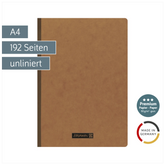 Notizbuch Premium FACT!plus Kladde | A4, unliniert, braun