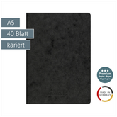 Heft Premium FACT!plus | A5, kariert, 40 Blatt, schwarz