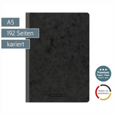 Notizbuch Premium FACT!plus Kladde | A5, kariert, schwarz