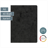 Heft Premium FACT!plus | A6, kariert, 40 Blatt, schwarz
