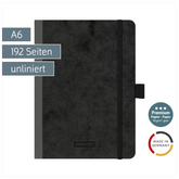 Notizbuch Premium FACT!plus Kladde | A6, unliniert, Gummizugverschluss, schwarz