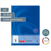 Schulheft Premium Vivendi | A4, Lineatur 3, 32 Blatt, blau