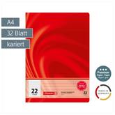 Schulheft Premium Vivendi | A4, Lineatur 22, 32 Blatt, rot