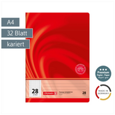 Schulheft Premium Vivendi | A4, Lineatur 28, 32 Blatt, rot