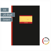 Oberschulheft | A4, Lineatur 25, 20 Blatt, schwarz