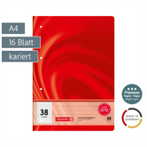 Schulheft Premium Vivendi | A4, Lineatur 38, 16 Blatt, rot