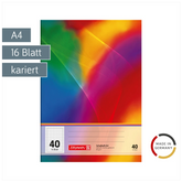 Schulheft | A4, Lineatur 40, 16 Blatt, mehrfarbig