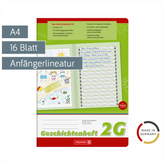 Geschichtenheft | A4, Lineatur 2G, 16 Blatt, grün
