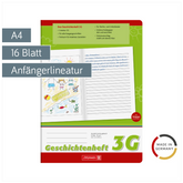 Geschichtenheft | A4, Lineatur 3G, 16 Blatt, grün