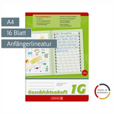 Geschichtenheft | A4, Lineatur 1G, 16 Blatt, grün
