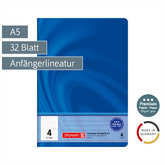 Schulheft Premium Vivendi | A5, Lineatur 4, 32 Blatt, blau