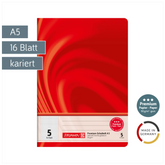 Schulheft Premium Vivendi | A5, Lineatur 5, 16 Blatt, rot