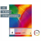 Schulheft | A5, Lineatur 4, 16 Blatt, mehrfarbig