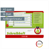 Schreibheft | A5 quer, Lineatur 0, 16 Blatt, grün