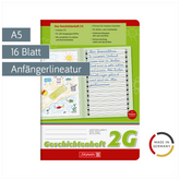 Geschichtenheft | A5, Lineatur 2G, 16 Blatt, grün