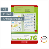 Geschichtenheft | A5, Lineatur 1G, 16 Blatt, grün