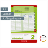 Wörterheft | A5, Lineatur 2, 28 Blatt, grün
