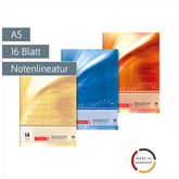 Notenheft | A5, Lineatur 14, 16 Blatt, sortiert