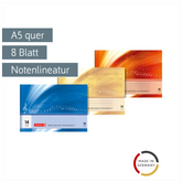 Notenheft | A5 quer, Lineatur 14, 8 Blatt, sortiert