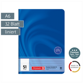 Schulheft Premium Vivendi | A6, Lineatur 51, 32 Blatt, blau
