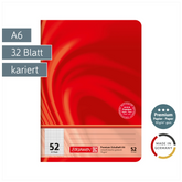 Schulheft Premium Vivendi | A6, Lineatur 52, 32 Blatt, rot