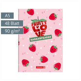 Hausaufgabenheft Fruity Love | A5, 48 Blatt, rosa/rot