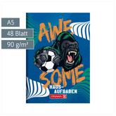 Hausaufgabenheft Sporty Animals | A5, 48 Blatt, blau/mehrfarbig
