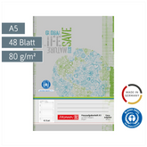Hausaufgabenheft Recycling | A5, 48 Blatt, grün/grau