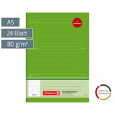 Hausaufgabenheft | A5, 24 Blatt, grün