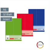 Vokabelheft | A6, Lineatur 53, 32 Blatt, sortiert