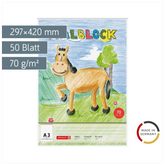 Malblock | A3, 50 Blatt, mehrfarbig