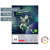 Malblock Robot Heroes | A4, 75 Blatt, dunkelblau