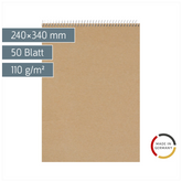 Skizzenblock Pimp it up! | 240×340 mm, 50 Blatt, braun