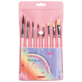 Schulpinsel-Set Magic Rainbow | rosa, 8 Pinsel