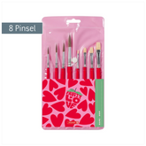 Schulpinsel-Set Fruity Love | rosa/rot, 8 Pinsel