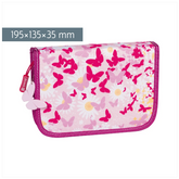 Federmäppchen „Schmetterlinge“ | 2 Klappe(n), pink/rosa
