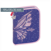 Federmäppchen Magic Butterfly | 2 Klappe(n), rosarot/lila