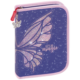 Federmäppchen Magic Butterfly | 2 Klappe(n), rosarot/lila