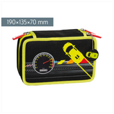 Federmäppchen „Speed Control“ | 3 Reißverschlüsse, schwarz