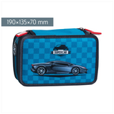 Federmäppchen „Supercar“ | 3 Reißverschlüsse, blau