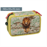 Federmäppchen „Löwe“ Safari World | 3 Reißverschlüsse, grün