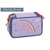 Federmäppchen Magic Rainbow | 3 Reißverschlüsse, helllila