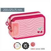 Federmäppchen s'maepp Fruity Love | 3 Reißverschlüsse, rosa/rot