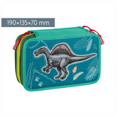 Federmäppchen Dinosaurier | 3 Reißverschlüsse, blau