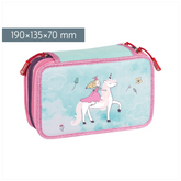 Federmäppchen Unicorn Princess | 3 Reißverschlüsse, türkis