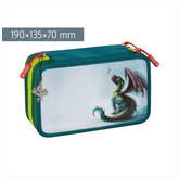 Federmäppchen Drago | 3 Reißverschlüsse, blau