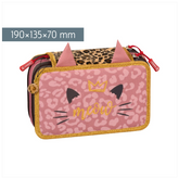 Federmäppchen Sweet Wild Cat | 3 Reißverschlüsse, rosa