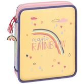 Federmäppchen XXL Magic Rainbow | 2 Reißverschlüsse, gelb