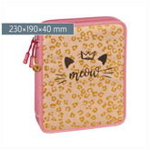 Federmäppchen XXL Sweet Wild Cat | 2 Reißverschlüsse, rosa