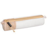 Schlampermäppchen s'maepp S „Vegan leather“ | weiß/hellbraun